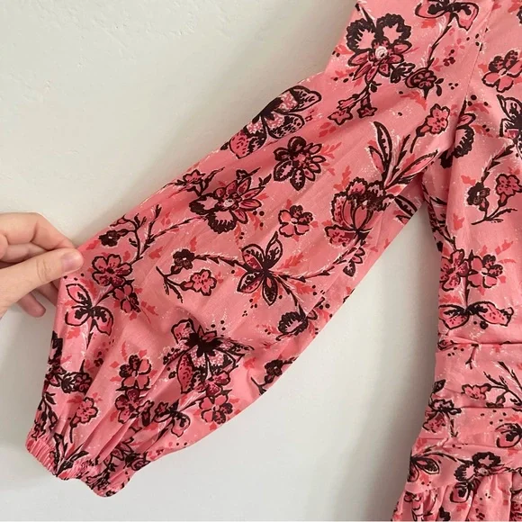 Derek Lam 10 Amelia Floral Gathered Mini Dress Size 2 - Picture 3 of 10